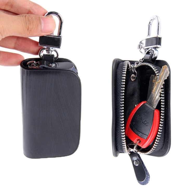 Universal Leather Wood Grain Texture Waist Hanging Zipper Wallets Key Holder Bag (No Include Key) - HoMEdemic™ 