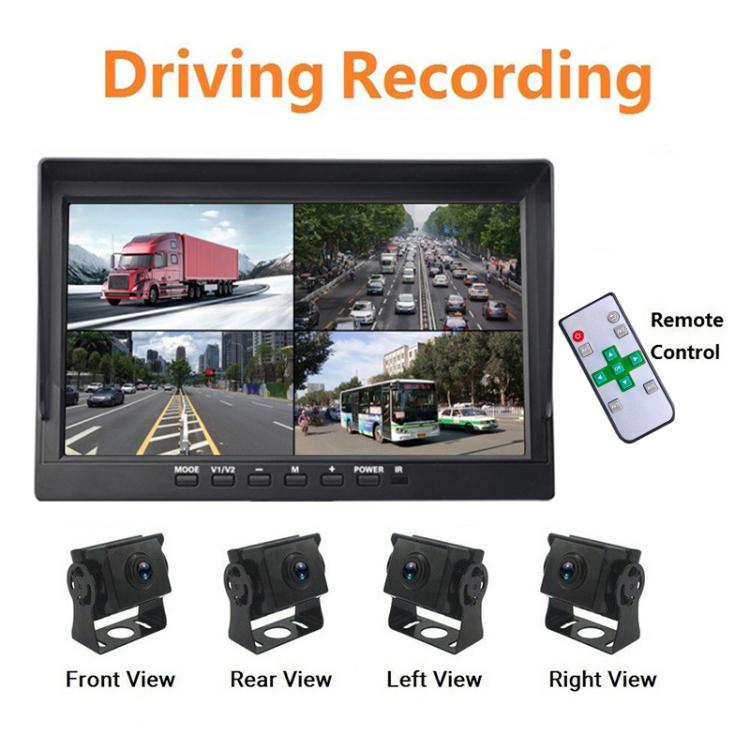 PZ614-4AHD IP67 120 Degree Car AHD 1080P 2 Megapixels 10 inch 4-Way Rearview Mirror Monitor, Night Vision Full Color, with Video Function, PZ612-4AHD