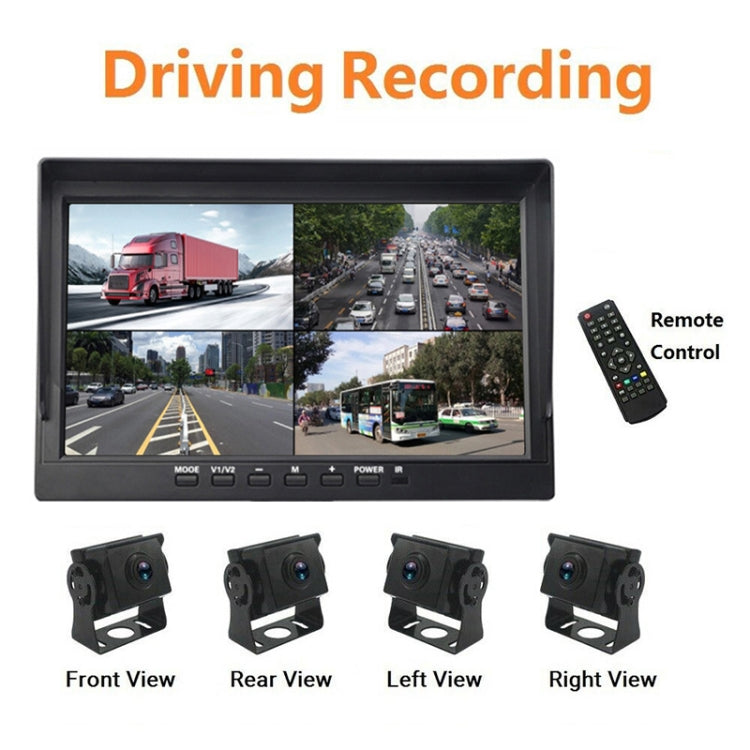 PZ612-4AHD IP67 120 Degree Car AHD 1080P 2 Megapixels 10 inch 4-Way Rearview Mirror Monitor, Night Vision Full Color, with Video Function, PZ612-4AHD - HoMEdemic™ 