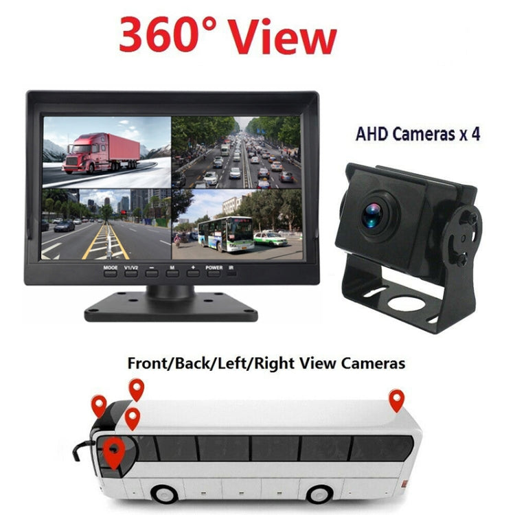 PZ612-4AHD IP67 120 Degree Car AHD 1080P 2 Megapixels 10 inch 4-Way Rearview Mirror Monitor, Night Vision Full Color, with Video Function, PZ612-4AHD - HoMEdemic™ 