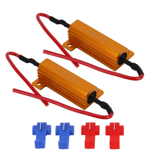 2 PCS Car Canbus Error Canceller Decoder Load Resistor LED 50W 8 Ohm No Blinking Decoder - HoMEdemic™ 