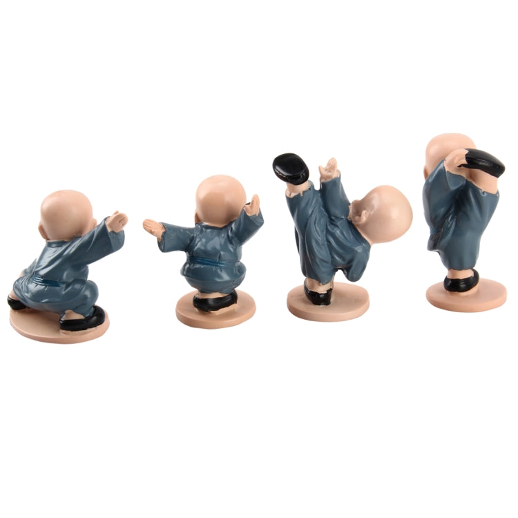 4 PCS/Lot Cute Automotive Interiors Little Monk Ornaments Resin Cute Chinese Kung Fu Monk Car Home Decoration Ornaments Miniatures Crafts, Little Monk Ornaments - HoMEdemic™ 