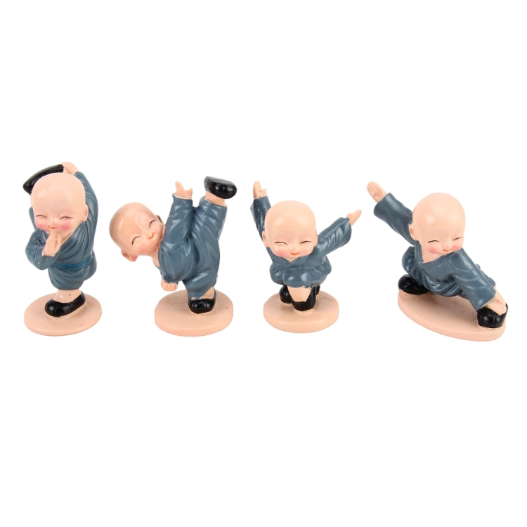 4 PCS/Lot Cute Automotive Interiors Little Monk Ornaments Resin Cute Chinese Kung Fu Monk Car Home Decoration Ornaments Miniatures Crafts, Little Monk Ornaments - HoMEdemic™ 