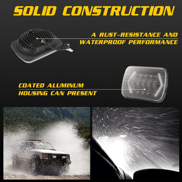 7 inch H4 DC 9V-30V 3000LM 6000K 30W IP67 8LED Lamp Beads Car Square Shape LED Headlight Lamps for Jeep Wrangler, Square Shape - HoMEdemic™ 