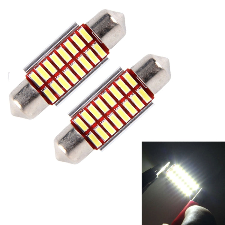 2 PCS DC 12V 3W 36MM Bicuspid Car Door Lamps Registration Mark light Dashboard Dome Door Lights LED Reading Lamp with 16 LED SMD 3014 Lights White, 36MM - HoMEdemic™ 