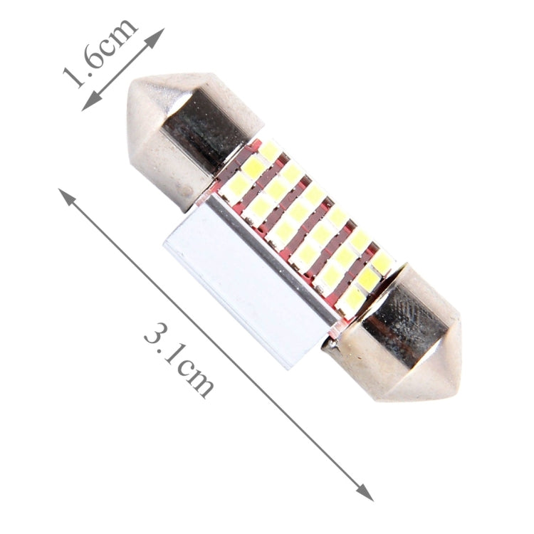 2 PCS DC 12V 3W 31MM Bicuspid Car Door Lamps Registration Mark light Dashboard Dome Door Lights LED Reading Lamp with 18 LED SMD 3014 Lights White, 31MM - HoMEdemic™ 