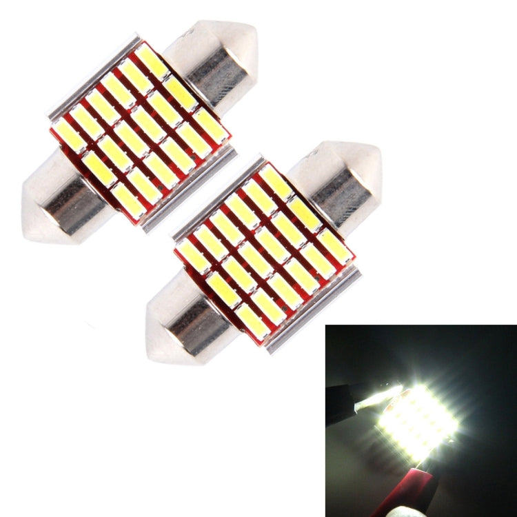 2 PCS DC 12V 3W 31MM Bicuspid Car Door Lamps Registration Mark light Dashboard Dome Door Lights LED Reading Lamp with 18 LED SMD 3014 Lights White, 31MM - HoMEdemic™ 