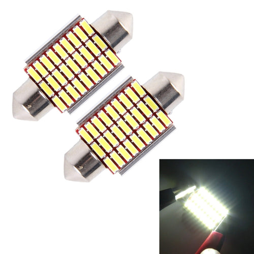 2 PCS DC 12V 6W 36MM Bicuspid Car Door Lamps Registration Mark light Dashboard Dome Door Lights LED Reading Lamp with 27 LED SMD 3014 Lights White - HoMEdemic™ 