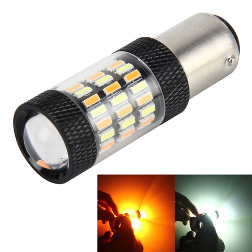 1157/BAY15D 5W 450LM 60LEDs DC 12V SMD-4014 Car Tail Bulb Turn Signal Auto Reverse Lamp Daytime Turn Running Light Car Source (White Light+Yellow Light) - HoMEdemic™ 