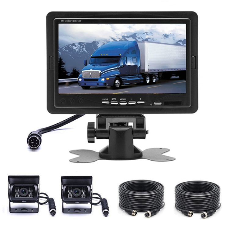 F0505 7 inch HD Car Dual Camera Rearview Mirror Monitor, with 2 x 10m Cable, Dual Camera - HoMEdemic™ 