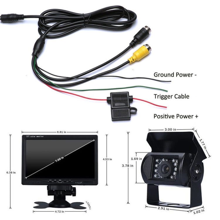 F0505 7 inch HD Car Dual Camera Rearview Mirror Monitor, with 2 x 10m Cable, Dual Camera - HoMEdemic™ 