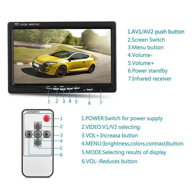F0505 7 inch HD Car Dual Camera Rearview Mirror Monitor, with 2 x 10m Cable, Dual Camera - HoMEdemic™ 