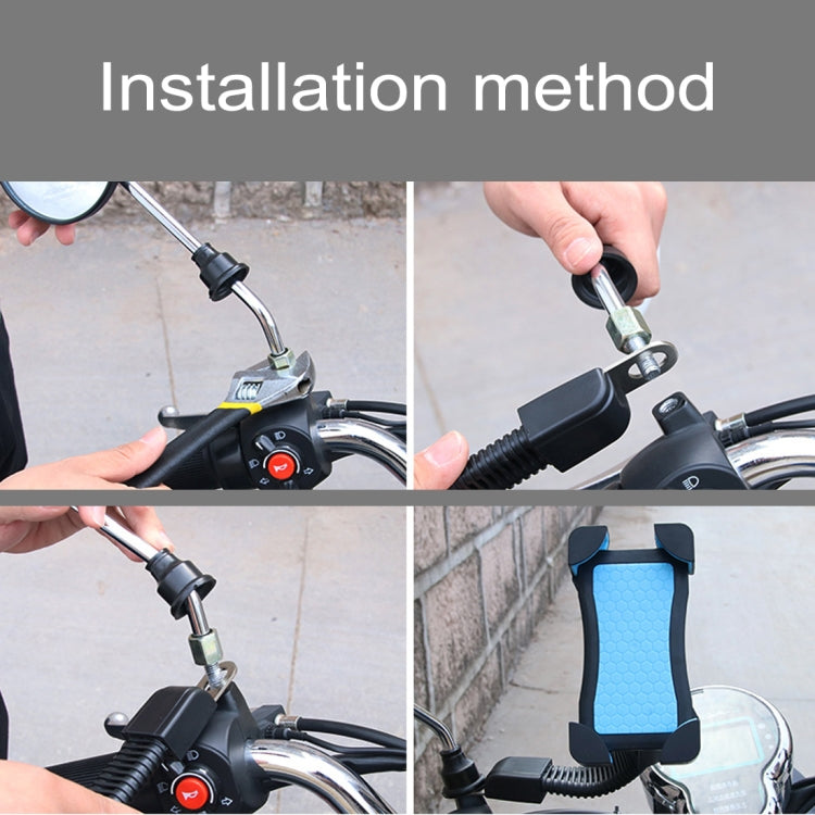 Universal 360 Degrees Free Rotation ABS Motorcycle Phone Bracket Mountain Bike Navigation Bracket GPS/Mobile Holder for 3.5-6.5 inch Mobile Phone - HoMEdemic™ 