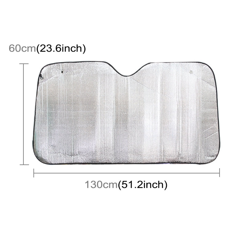 Silver Aluminum Foil Sun Shade Car Windshield Visor Cover Block Front Window Sunshade UV Protect, Size: 130 x 60cm, 130 x 60cm - HoMEdemic™ 