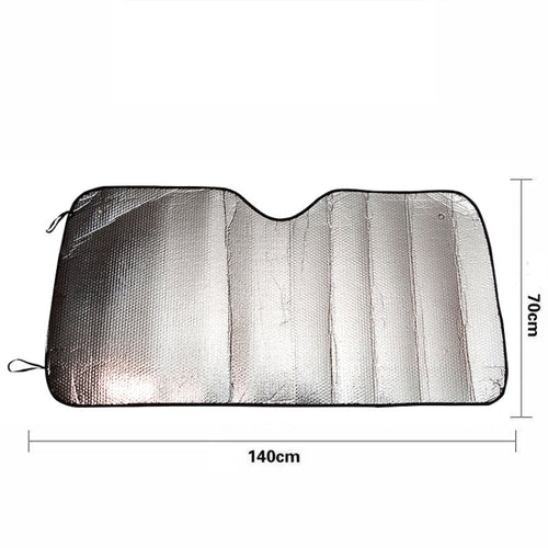 Silver Aluminum Foil Sun Shade Car Windshield Visor Cover Block Front Window Sunshade UV Protect, Size: 140 x 70cm - HoMEdemic™ 