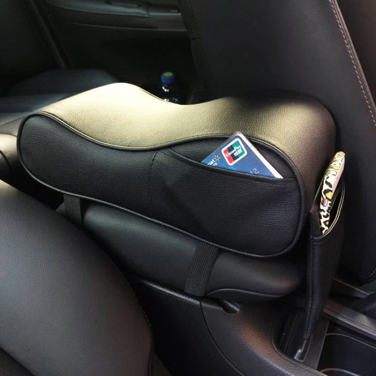 Universal Car PU Leather and Memory Foam Wrapped Armrest Box Car Armrest Box Mat with Phone Holder Storage Bag & Card Slot, with Card Slot (Black), with Card Slot (Black Red), with Card Slot (Beige), with Card Slot (Brown)