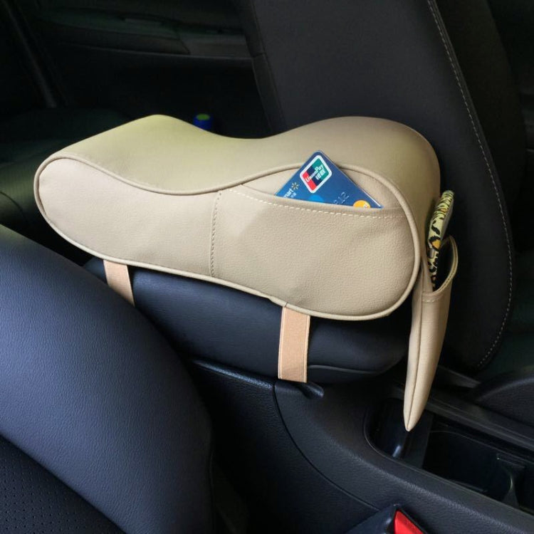 Universal Car PU Leather and Memory Foam Wrapped Armrest Box Car Armrest Box Mat with Phone Holder Storage Bag & Card Slot, with Card Slot (Black), with Card Slot (Black Red), with Card Slot (Beige), with Card Slot (Brown)