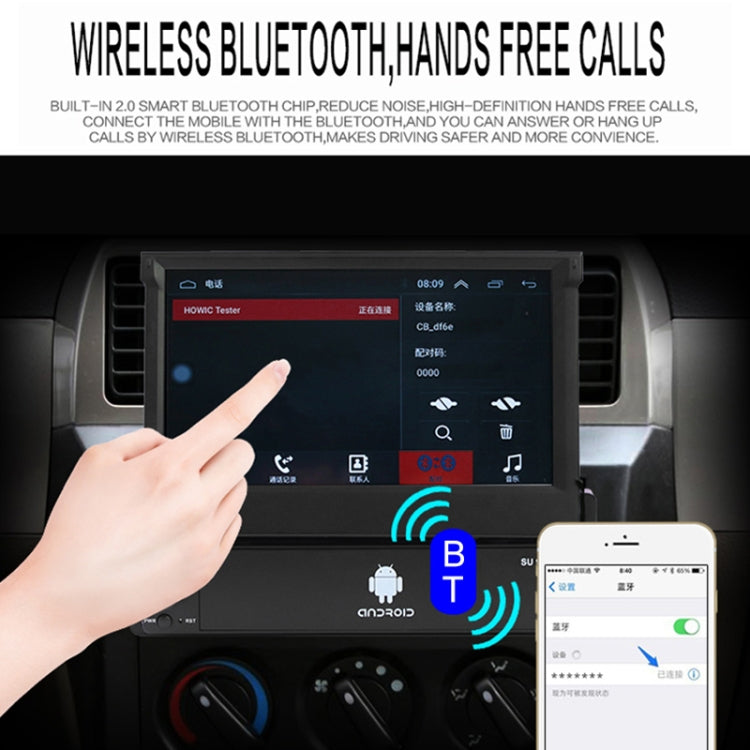SU 9701 1GB+32GB 7 inch HD Foldable Universal Car Android Radio Receiver MP5 Player, Support FM & Bluetooth & TF Card & GPS & Phone Link & WiFi, 1GB+32GB - HoMEdemic™ 