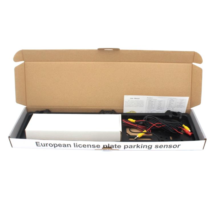 PZ600-L Europe Car License Plate Frame Rear View Camera Visual Rear View Parking System with 2 Reversing Radar Detector, with 2 Reversing Radar Detector - HoMEdemic™ 