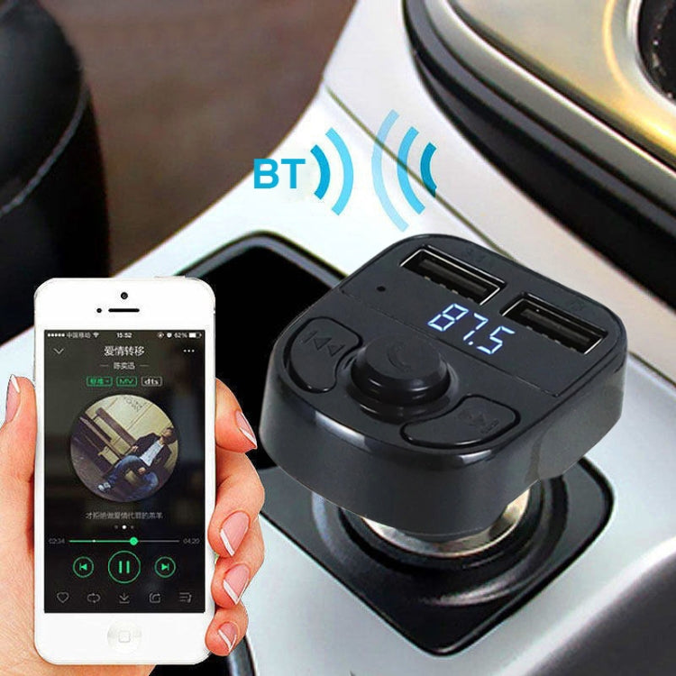 X8 Car MP3 Wireless Stereo Music Player Full Frequent FM Transmitter Wireless Car Charger Adapter with Dual USB Ports Digital Display Support U Disk and TF Card Wireless Headset for Mobile Phone, X8  3 in 1 - HoMEdemic™ 
