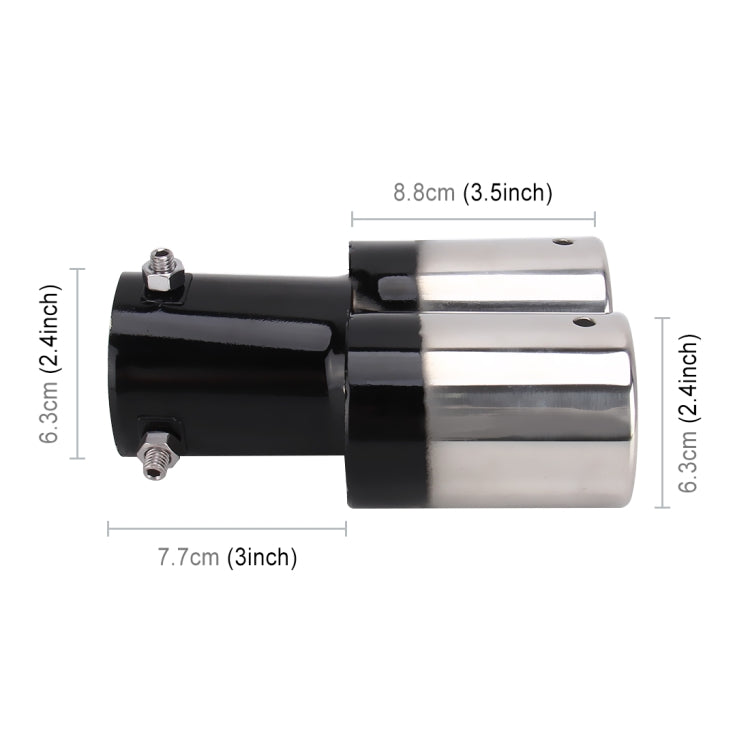Universal Car Styling Stainless Steel Straight Double Outlets Exhaust Tail Muffler Tip Pipe, Straight Double - HoMEdemic™ 
