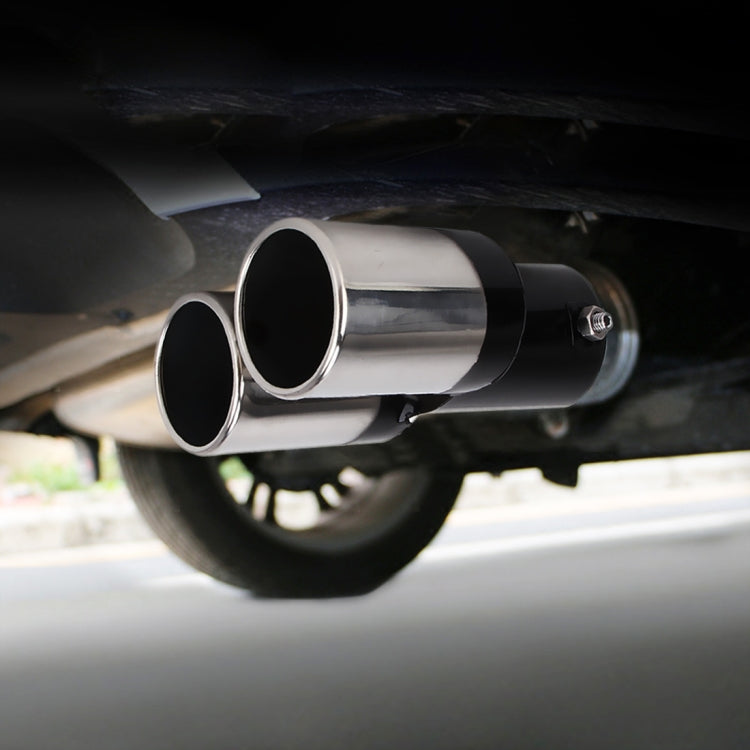 Universal Car Styling Stainless Steel Straight Double Outlets Exhaust Tail Muffler Tip Pipe, Straight Double - HoMEdemic™ 
