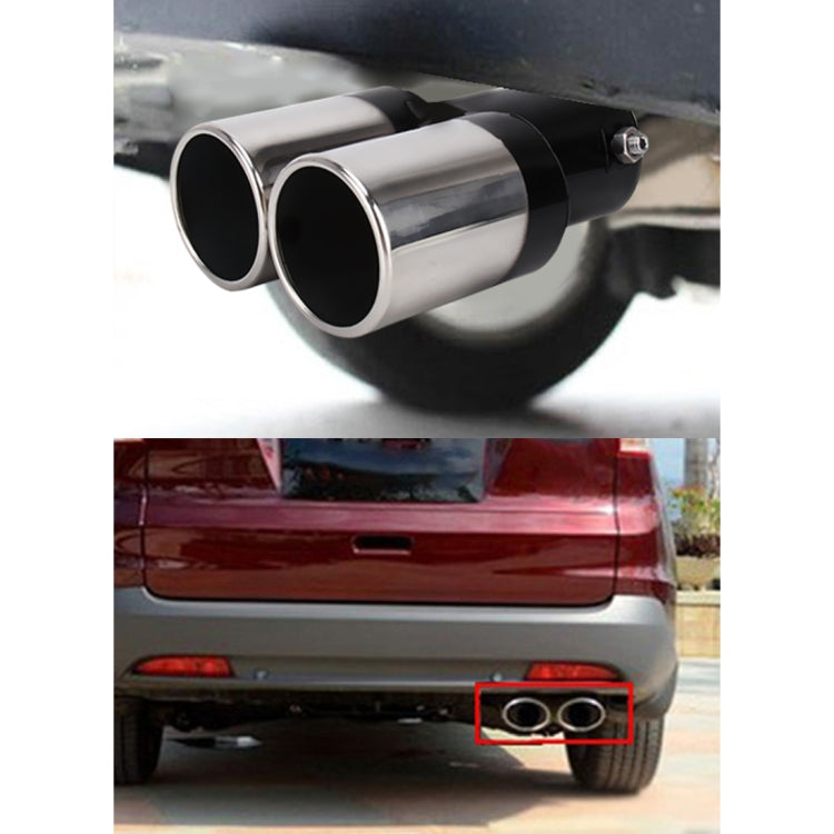 Universal Car Styling Stainless Steel Straight Double Outlets Exhaust Tail Muffler Tip Pipe, Straight Double - HoMEdemic™ 
