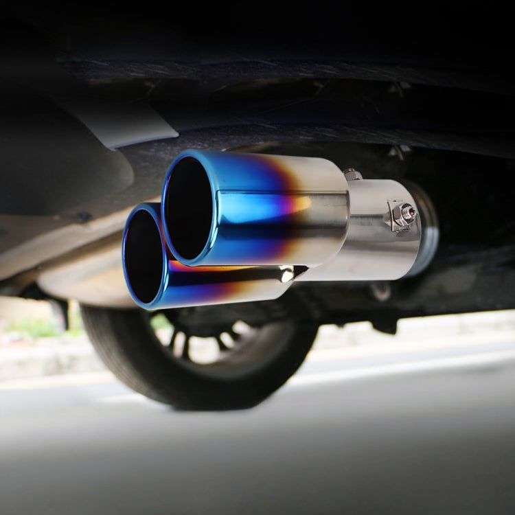 Universal Car Styling Stainless Steel Straight Double Outlets Exhaust Tail Muffler Tip Pipe, Straight Double - HoMEdemic™ 
