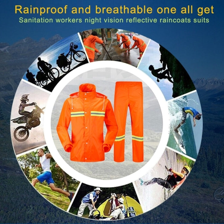 Adult Split Reflective Raincoats Rain Pants Cleaners Waterproof Clothes Labor Insurance Safety Sanitation Suits, Size: M - HoMEdemic™ 