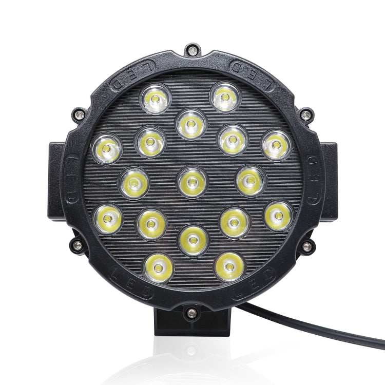 2 PCS 51W 3500LM 6500K White Light  17 LED Waterproof Car Boat Marine Work Lights Spotlight LED Bulbs, 30 Degrees Adjustable, DC 10-30V, 51W, Spot Light+51W - HoMEdemic™ 