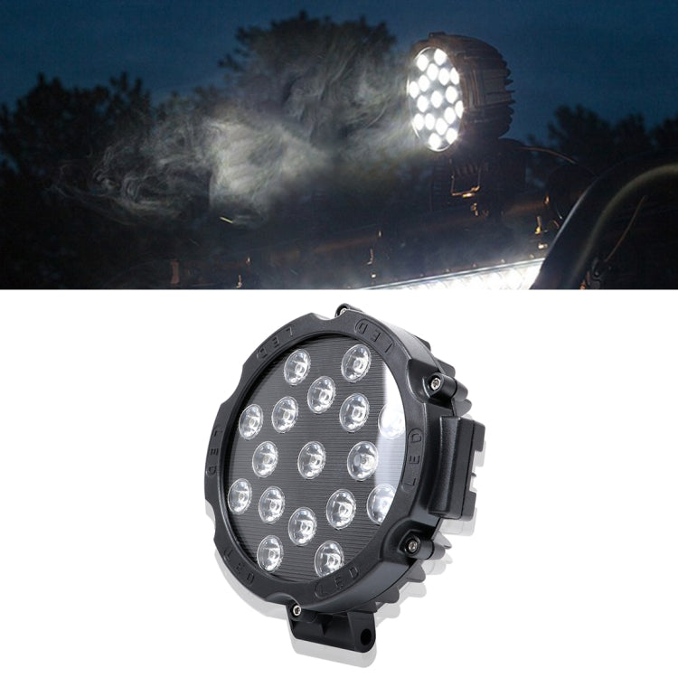2 PCS 51W 3500LM 6500K White Light  17 LED Waterproof Car Boat Marine Work Lights Spotlight LED Bulbs, 30 Degrees Adjustable, DC 10-30V, 51W, Spot Light+51W - HoMEdemic™ 