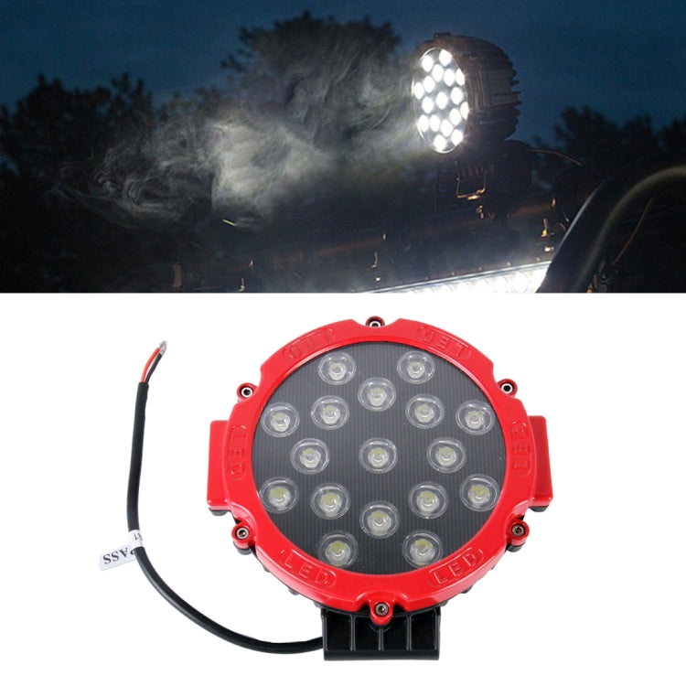 2 PCS 51W 3500LM 6500K White Light  17 LED Waterproof Car Boat Marine Work Lights Spotlight LED Bulbs, 30 Degrees Adjustable, DC 10-30V, 51W, Spot Light+51W - HoMEdemic™ 