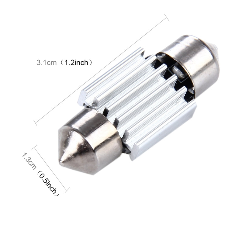 2 PCS 3W 200 LM 6000K 31MM 8 SMD-2835 LEDs Bicuspid Port Decoding Car Dome Lamp LED Reading Light, DC 12V, 31MM - HoMEdemic™ 