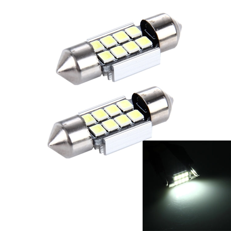 2 PCS 3W 200 LM 6000K 31MM 8 SMD-2835 LEDs Bicuspid Port Decoding Car Dome Lamp LED Reading Light, DC 12V, 31MM - HoMEdemic™ 