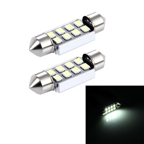 2 PCS 3W 200 LM 6000K 36MM 8 SMD-2835 LEDs Bicuspid Port Decoding Car Dome Lamp LED Reading Light, DC 12V - HoMEdemic™ 