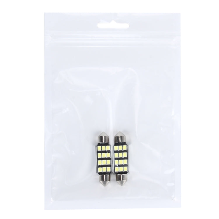 2 PCS 3.5W 250 LM 6000K 39MM 12 SMD-2835 LEDs Bicuspid Port Decoding Car Dome Lamp LED Reading Light, DC 12V, 39MM - HoMEdemic™ 