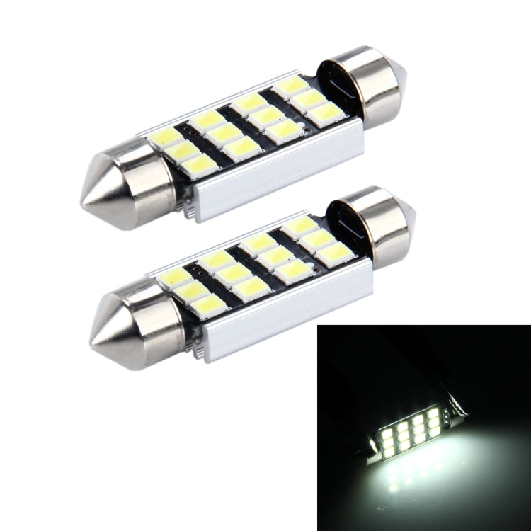 2 PCS 3.5W 250 LM 6000K 39MM 12 SMD-2835 LEDs Bicuspid Port Decoding Car Dome Lamp LED Reading Light, DC 12V, 39MM - HoMEdemic™ 
