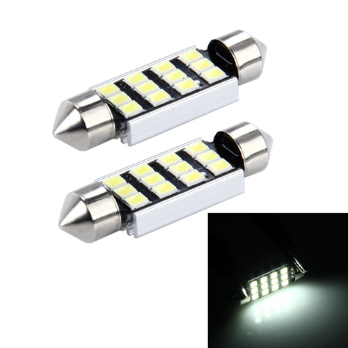 2 PCS 3.5W 250 LM 6000K 39MM 12 SMD-2835 LEDs Bicuspid Port Decoding Car Dome Lamp LED Reading Light, DC 12V - HoMEdemic™ 