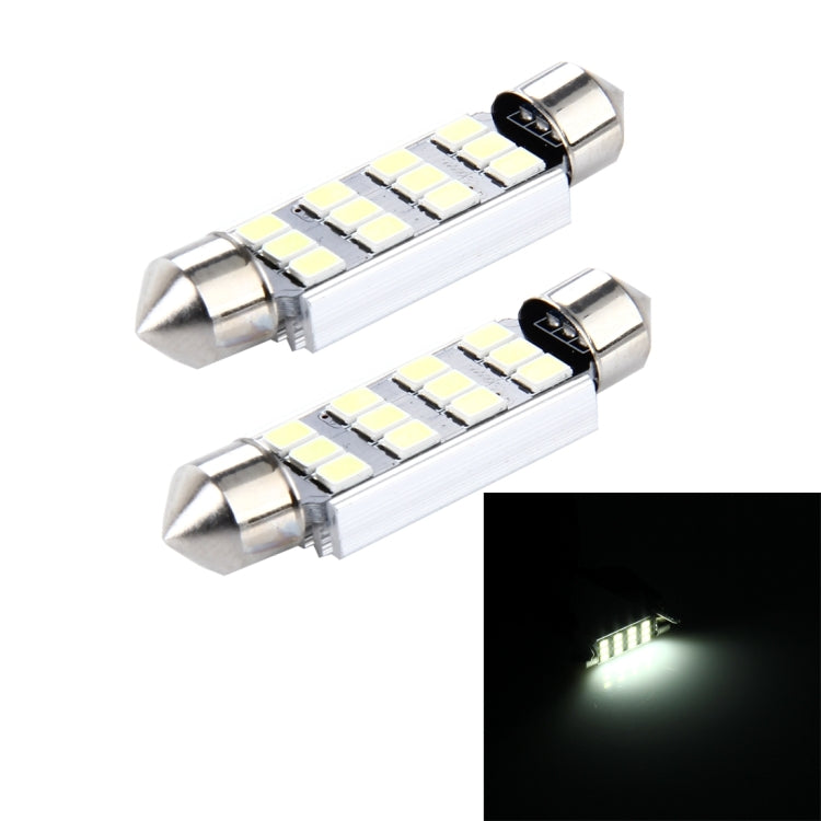 2 PCS 3.5W 250 LM 6000K 41MM 12 SMD-2835 LEDs Bicuspid Port Decoding Car Dome Lamp LED Reading Light, DC 12V, 41MM - HoMEdemic™ 