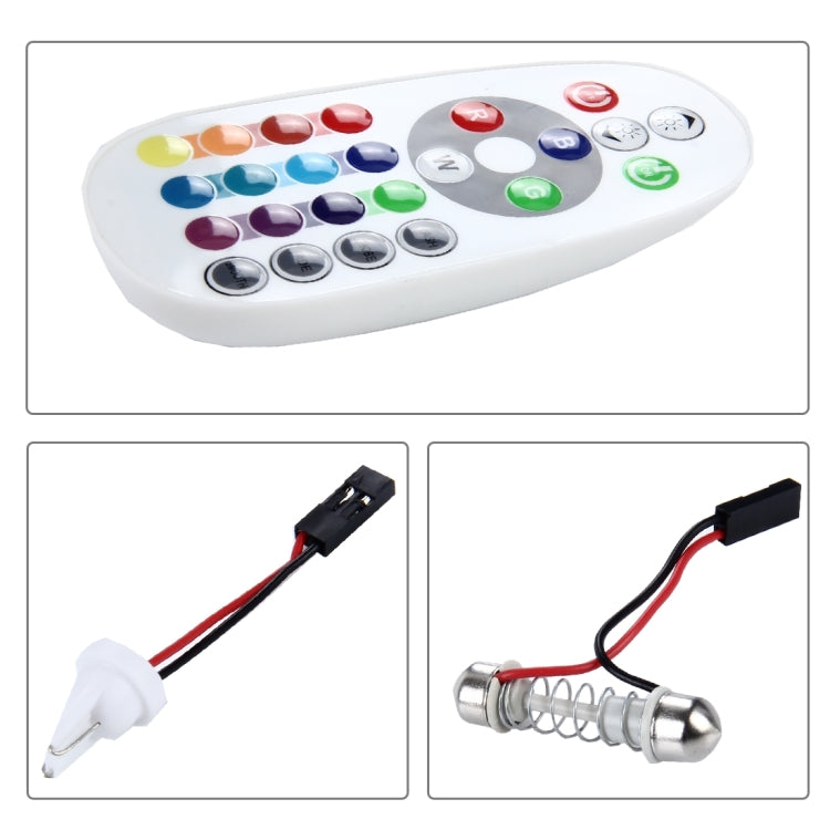 2 PCS 18W Auto Flash Strobe Fade Smooth Remote Controlled Colorful LED Roof Decorative Lamp with 36 SMD-5050 LED, DC 12V, 36 SMD-5050 LEDs - HoMEdemic™ 