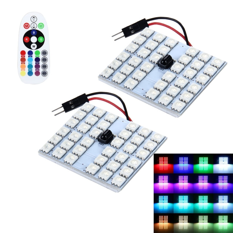 2 PCS 18W Auto Flash Strobe Fade Smooth Remote Controlled Colorful LED Roof Decorative Lamp with 36 SMD-5050 LED, DC 12V, 36 SMD-5050 LEDs - HoMEdemic™ 