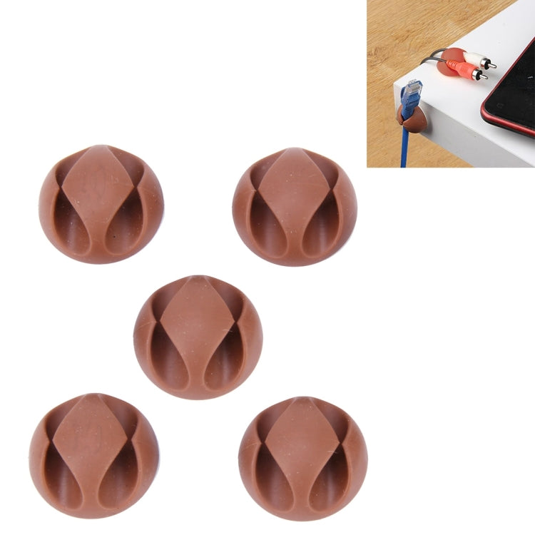5 PCS Double Hole Cable Clips, Cable Management System and Cord Organizer Solution, 5 PCS Double Cable Clips(Black), 5 PCS Double Cable Clips(Grey), 5 PCS Double Cable Clips(Brown)