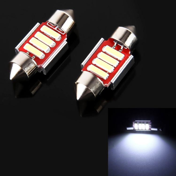 2 PCS 2W 100 LM 6000K 31MM 4 SMD-7020 LEDs Bicuspid Port Decoding Car Dome Lamp LED Reading Light, DC 12V, 31MM - HoMEdemic™ 