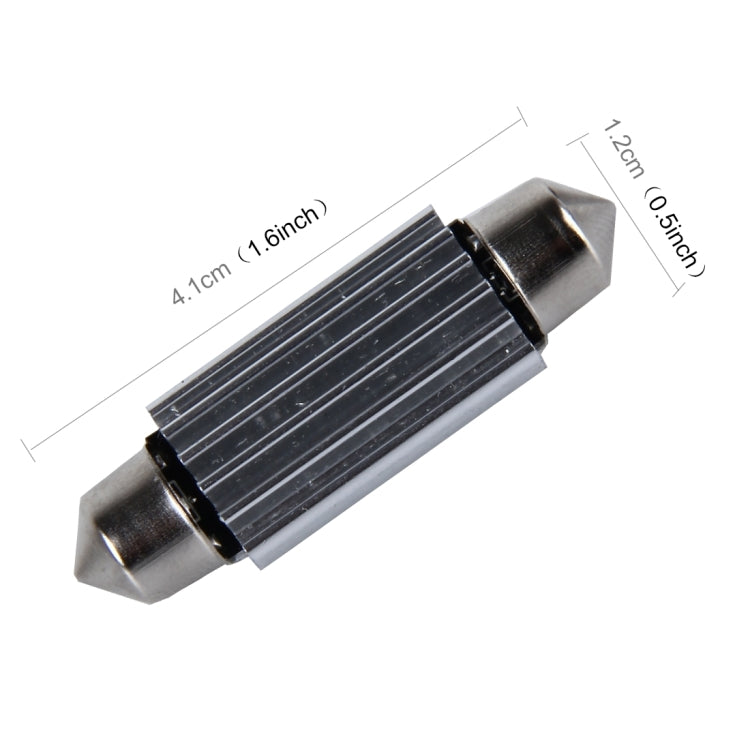 2 PCS 2W 100 LM 6000K 41MM 6 SMD-7020 LEDs Bicuspid Port Decoding Car Dome Lamp LED Reading Light, DC 12V, White Light, 41MM