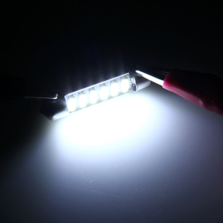 2 PCS 2W 100 LM 6000K 41MM 6 SMD-7020 LEDs Bicuspid Port Decoding Car Dome Lamp LED Reading Light, DC 12V, White Light, 41MM