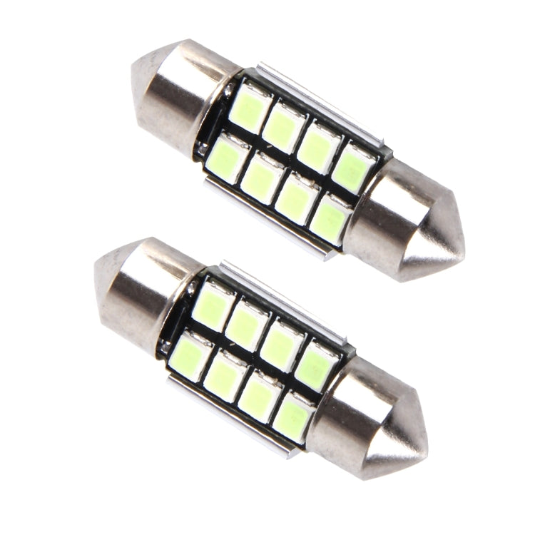 2 PCS DC 12V 2W 31MM 8 SMD-3528 LEDs Bicuspid Port Decoding Car Dome Lamp LED Reading Light, 31MM - HoMEdemic™ 