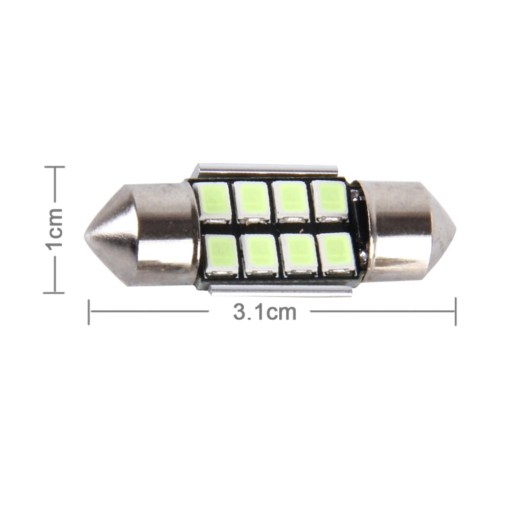 2 PCS DC 12V 2W 31MM 8 SMD-3528 LEDs Bicuspid Port Decoding Car Dome Lamp LED Reading Light, 31MM - HoMEdemic™ 