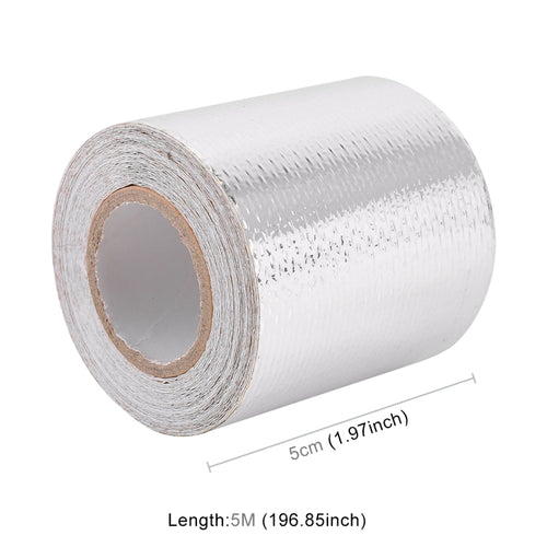 5m Exhaust Wrap Auto Motor Exhaust Heat Shield Aluminum Foil Paper Heat Resistant Wrap (Silver) - HoMEdemic™ 