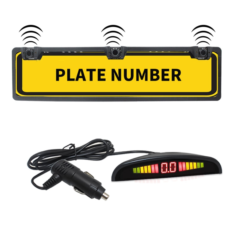 PZ300L-W Wireless Europe Car License Plate Frame Parking Sensors Reversing Radar with 3 Radar Detector, PZ300L-W - HoMEdemic™ 