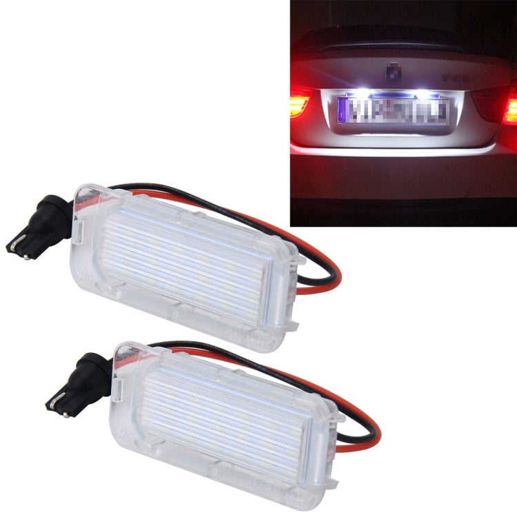 2 PCS License Plate Light with 18  SMD-3528 Lamps for Ford,2W 120LM,6000K, DC12V(White Light), For Ford - HoMEdemic™ 